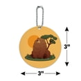 thumbnail image 6 of Chubby Grizzly Bear Round Luggage ID Tag Card Suitcase Carry-On, 6 of 7