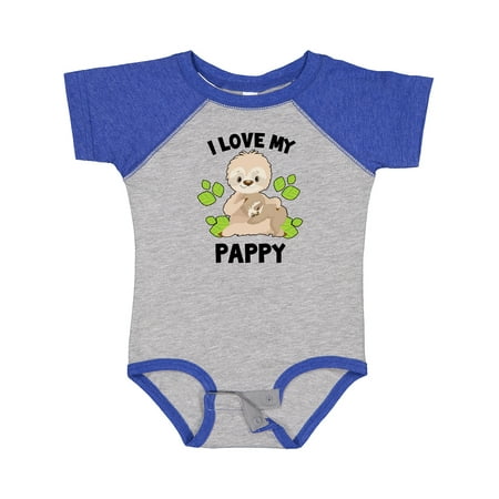 

Inktastic Cute Sloth I Love My Pappy with Green Leaves Gift Baby Boy or Baby Girl Bodysuit