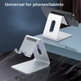 thumbnail image 2 of pitrice Mobile Phone Holder Foldable Adjustable Portable Plastic Smartphone Stand Household Tablet Organizer Bracket Support Silver, 2 of 9