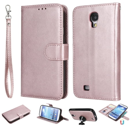Galaxy S4 Case Wallet, S4 Case, Allytech Premium Leather Flip Case Cover & Card Slots Pocket, Wrist Design Detachable Slim Case for Samsung Galaxy S4 (S IV I9500) (Best S4 Wallet Case)