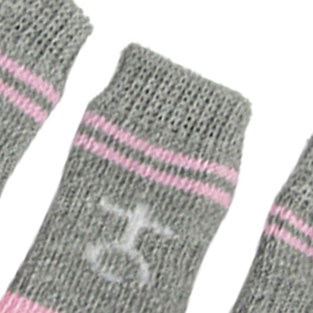 Unique Bargains Pink and Gray Nonslip Warm Knitted Socks Booties for Pet Dogs