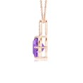thumbnail image 6 of ANGARA Natural Claw-Set Amethyst Infinity Pendant with Diamonds in 14K Rose Gold for Women (Size-6mm) | February Birthstone, Birthday, Anniversary, Jewelry Gift for Women | Natural Amethyst Necklace, 6 of 9