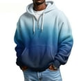 thumbnail image 2 of Men's Casual Solid Color Waffle Zipper Long Sleeve Hooded Sweatshirt White M, 2 of 4