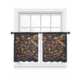 thumbnail image 7 of Boho Flowers Sheer Curtains 54 Inch Length 2 Panels Set, Spring Abstract Watercolor Floral Leaf Voile Window Treatment Rod Pocket Short Kitchen Curtains Drapes for Bedroom 52"x54"x2, 7 of 7