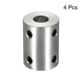 thumbnail image 2 of 8mm to 8mm Bore Rigid Coupling 25mm Length 20mm Diameter Aluminum Alloy Shaft Couplers Connector Silver 4pcs, 2 of 3