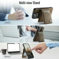 thumbnail image 2 of Allytechgroup Credit Card Slot PU Leather Soft Shell Back Cover Cell Phone Case with Protective Case Cover for Apple iPhone 17 Pro, Brown, 2 of 10