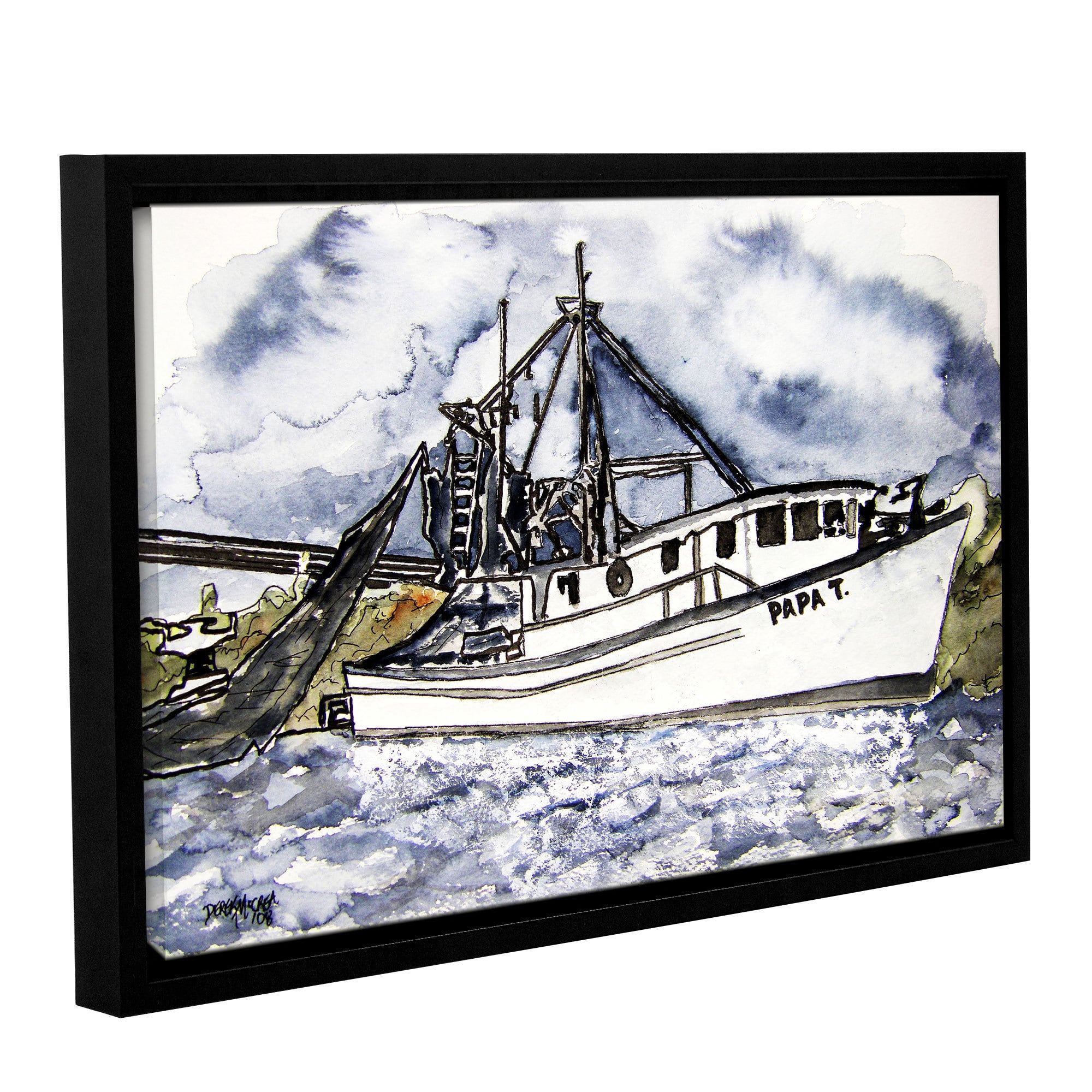ArtWall Derek Mccrea "Shrimp Boat" Gallery-wrapped Floater-framed Canvas