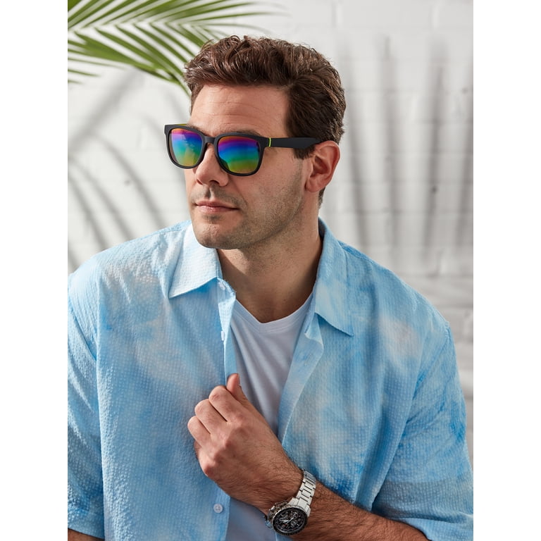 Panama Jack Men's Square Fashion Sunglasses Black - Walmart.com