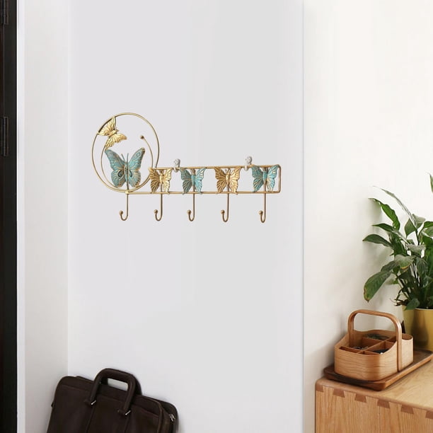Perchero BLESIY colgador portátil montado en la pared detrás de la puerta para baño Entrada mariposa