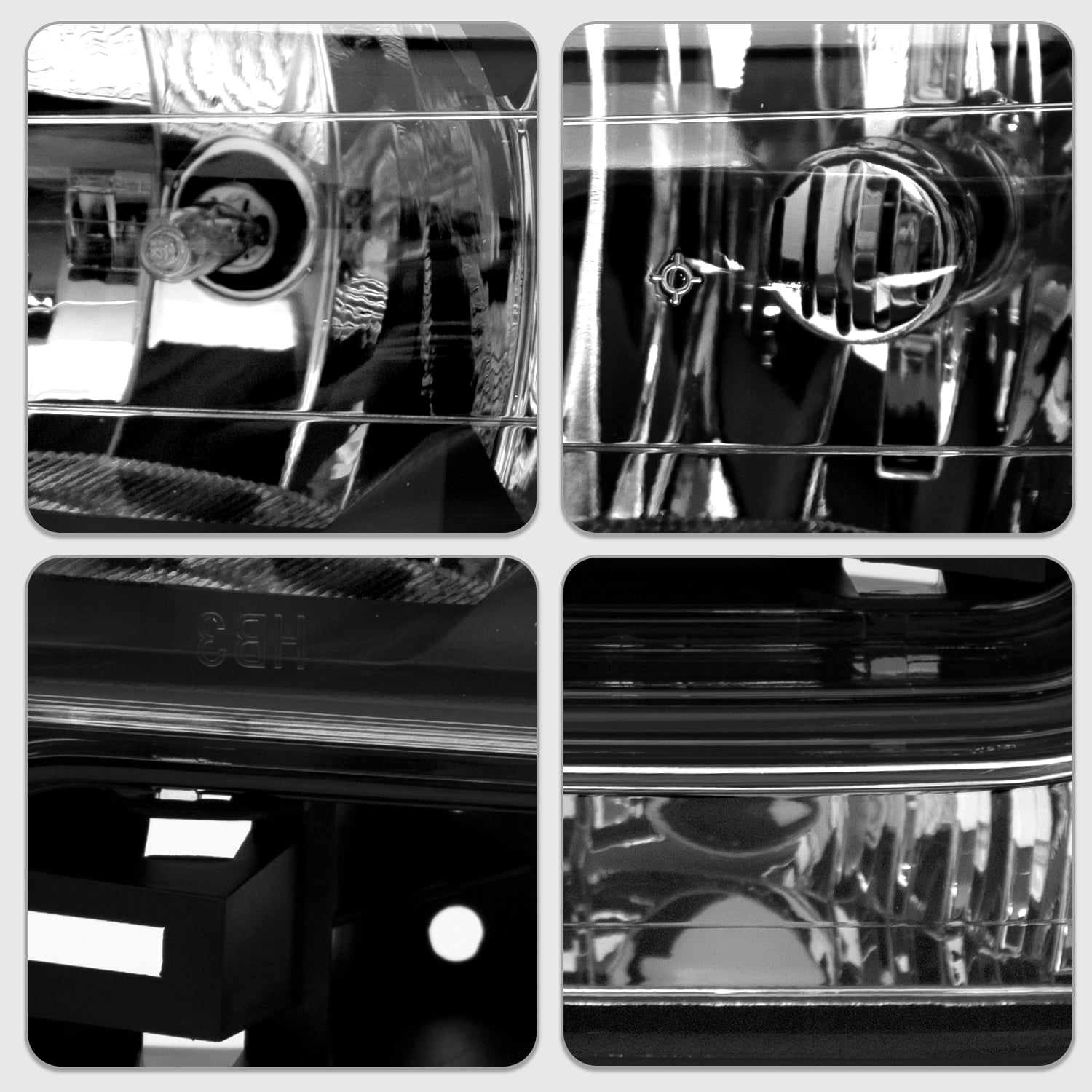 For 02-09 Chevy Trailblazer LS Black Housing Corner Headlights HeadLamps Pair