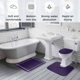 thumbnail image 5 of Pure Darkorchid Bath Mat 3 Piece Bathroom Rug Set, Simple Solid Color Non Slip Bath Rug Contour Mat and Toilet Lid Cover, Absorbent Shower Mats Soft Bath Rugs and Mats Sets, 5 of 8