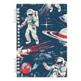 thumbnail image 2 of Astronauts Planets Rockets Ring Binder Notebook Journey Note Diary College Ruled Spiral Notebook Study Loose Leaf Paper A5 60 Pages, 2 of 8