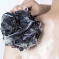 thumbnail image 4 of Black Large Adult Bath Ball Shower Sponge Exfoliating Mesh Brush Clean Body Wash, 4 of 11
