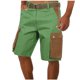 thumbnail image 1 of Mens Casual Pantalones Cortos Color Sólido Algodón-Lino Botón Multi-Bolsillo Grande Bolsillo Ropa de Trabajo Medio Pantalones Cortos, Pantalones Casuales de Poliéster, 1 of 6