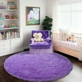 thumbnail image 3 of Socofuz 6x6ft Round Shag Area Rug, Purple Indoor Ultra Soft Plush Rugs for Living Room, Non-Slip Shag Rug for Nursery Home Decor, 3 of 8
