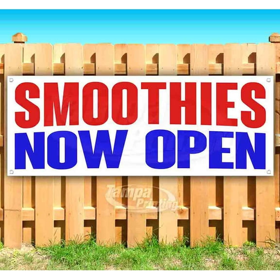 Smoothies Now Open 13 oz Vinyl Banner With Metal Grommets