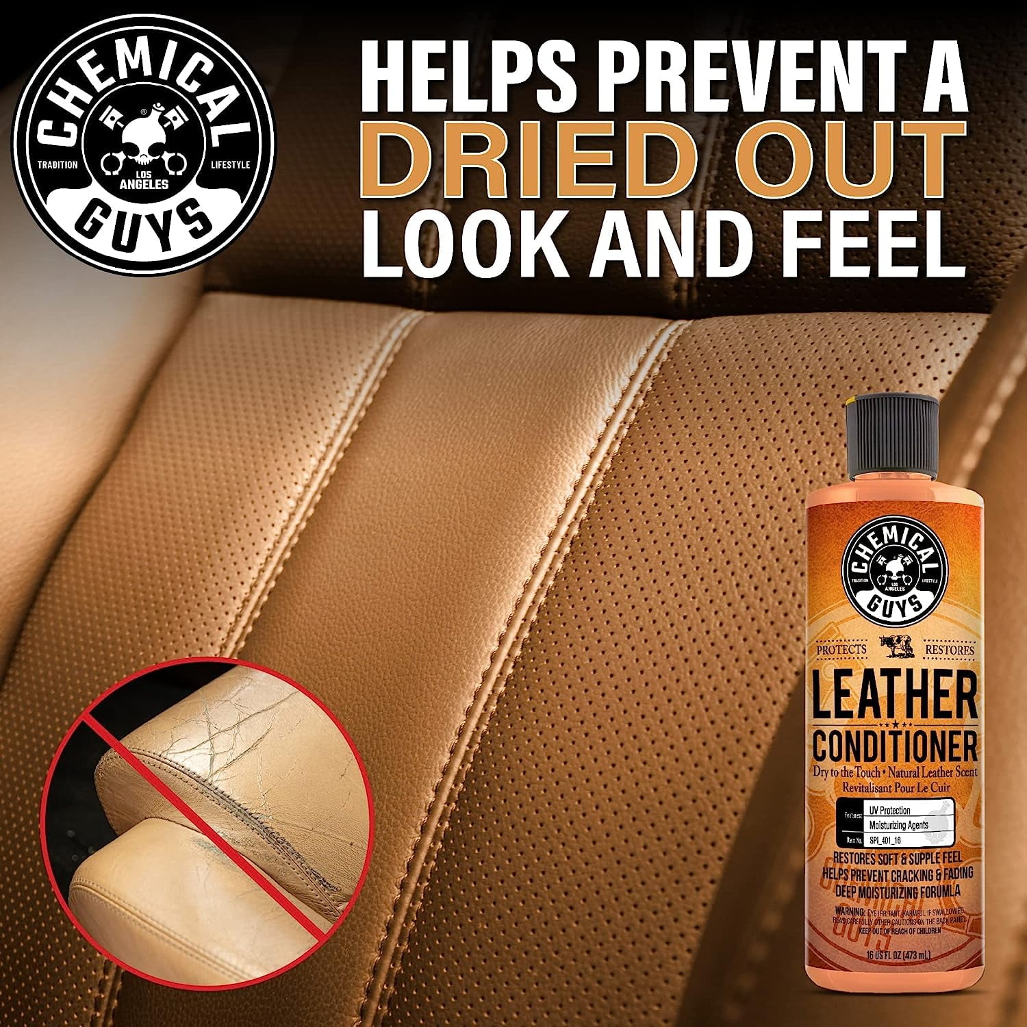 Chemical Guys Leather Cleaner & Leather Serum Kit for Car Interiors, Furniture, Apparel, Shoes, Boots, and More (Works on Natural, Synthetic
