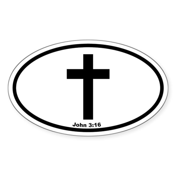 CafePress - Cross Oval Oval Sticker - Sticker (Oval)