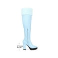thumbnail image 6 of BLISSFUL STEP Women's Boots Faux Fur Platform Over The Knee Chunky Heel Round Toe Zipper Winter Boots Sky Blue 7, 6 of 8