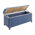 thumbnail image 2 of Pemberly Row Navy Poolside Outdoor Wicker Metal Storage Bench, 2 of 9