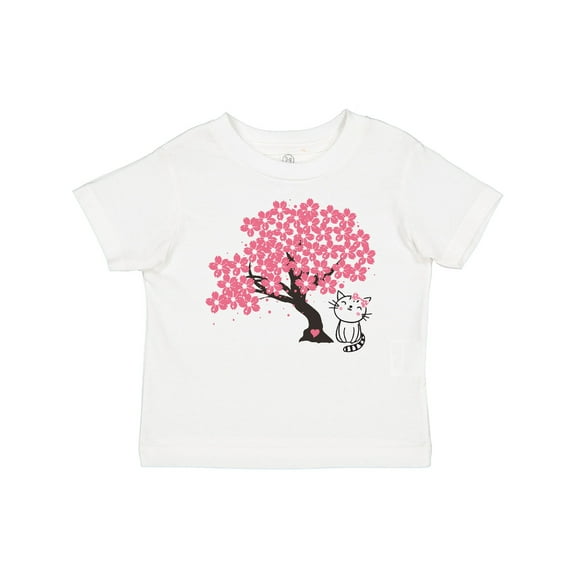 Inktastic Japanese Cherry Tree Kitty Cat Girls Toddler T-Shirt