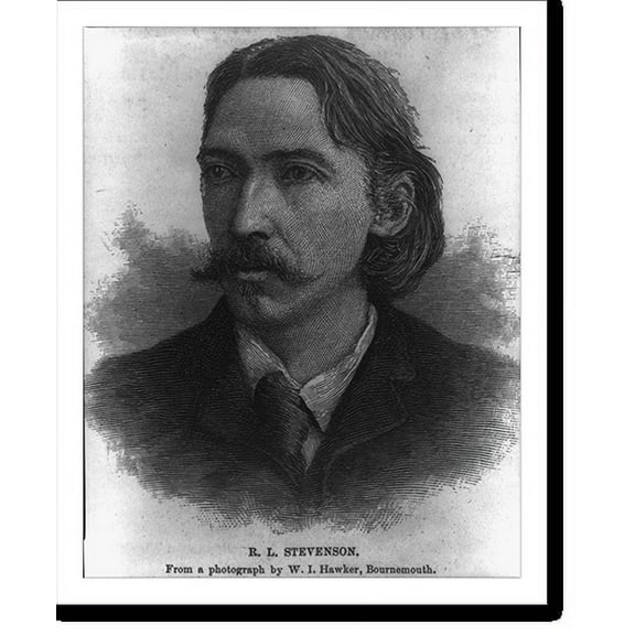 Historic Print, [Robert Louis Stevenson, bust portrait], 16" x 20"