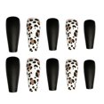 thumbnail image 1 of fastboy 1 Set Ongles Pressés French Tip Léopard Tigre Extra Longs Mats Pleine Couverture, 1 of 6