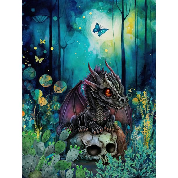 Diamond Painting 5D DIY Full Round Drill Dragon Skeleton Decoración (V4093) Hugtrwg Para estrenar