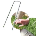thumbnail image 5 of 10Pcs Lawn Staples, Garden Landscape Staples, Galvanized Gauge Stakes, U-Shaped Tent Stakes, Anti-Rust Fence Netting Pins Ground Spikes, Sod Pins, 5 of 15