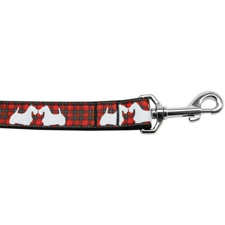 - Mirage 125-229 1006 Red Plaid Scottie Pups Nylon Dog Leash 6Ft