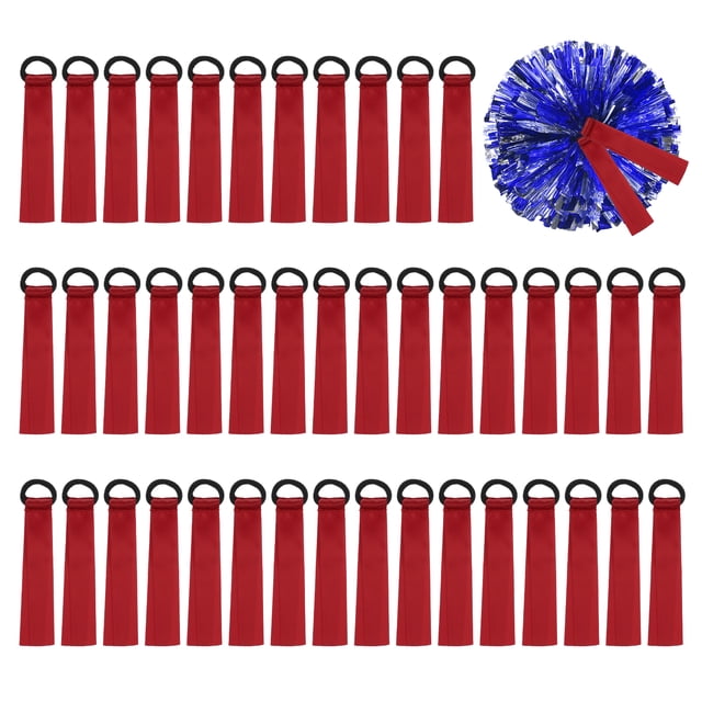 Uxcell 48 Pcs Etiquetas en blanco para pompones de animadoras rojas
