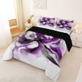 thumbnail image 2 of Homewish Purple Tie Dye Full Size Comforter Sets,Aesthetic Artwork Bedding Comforter Set,Black Reversible,3 Pieces,1 Comforter and 2 Pillowcases, 2 of 7