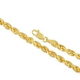 thumbnail image 2 of 14K Yellow Gold Diamond Cut Rope Chain Necklace for Men and Women â€“ Measures 4mm Thickness x 22 Inches Length, 2 of 7