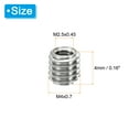 thumbnail image 2 of Uxcell Thread Adapters Sleeve Reducing Nut 20pcs M4x0.7 Male to M2.5x0.45 Female Repairing Insert Nut 4mm, 2 of 6