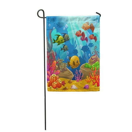 SIDONKU Red Sea Underwater World Pink Under Fish Aquarium Game Garden Flag Decorative Flag House Banner 28x40 inch