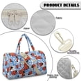 thumbnail image 7 of Garronmavis Ladybug Floral Large Quilted Duffle Bag for Women, Weekender Travel Bag Overnight Carry On Bag with Zipper Pockets, Cute Gym Dance Tote Luggage Bag, 7 of 7