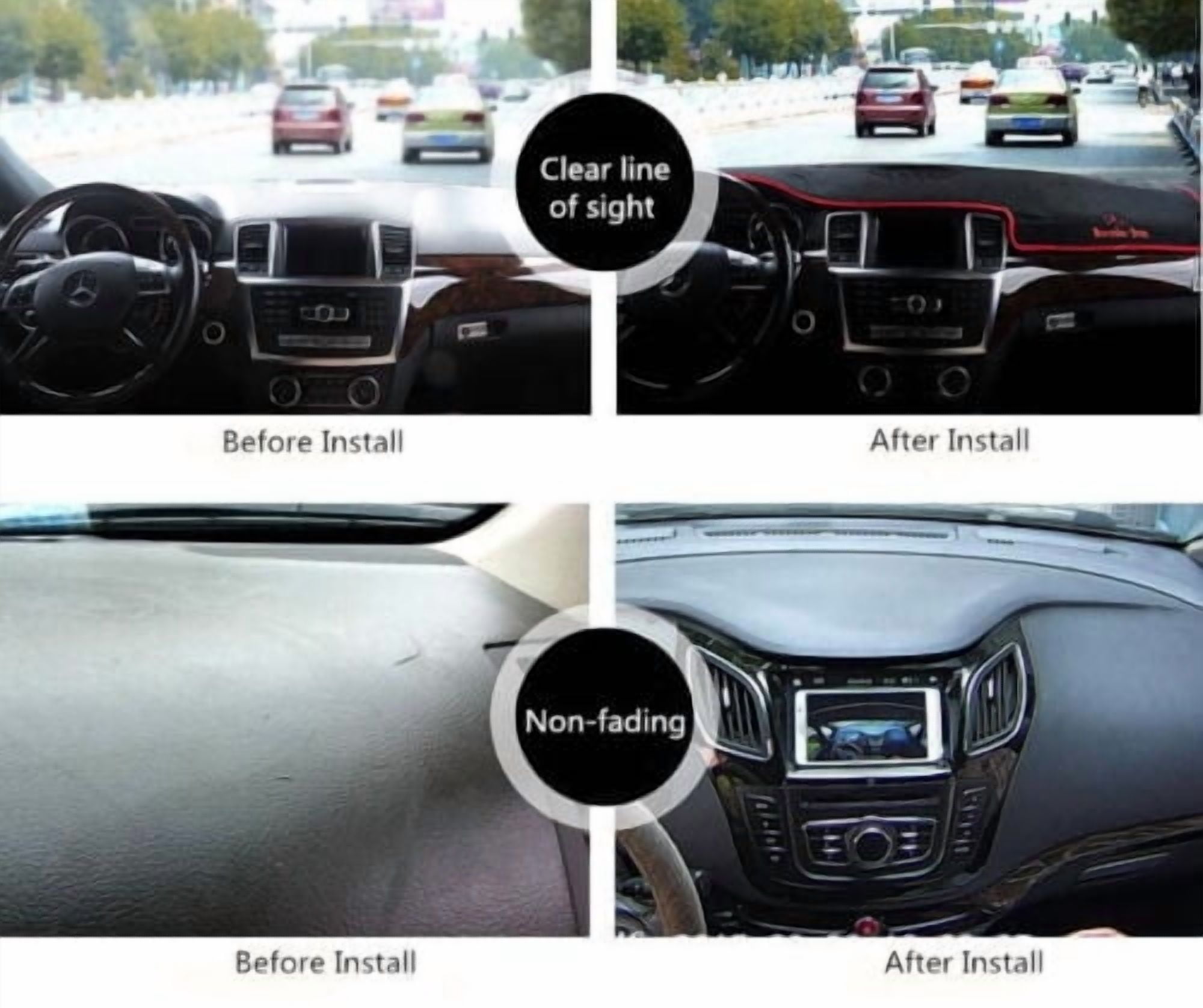 Car Dashboard Dash Mat Dashboad Cover Anti-Sun for Hyundai Elantra 2008-2010