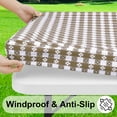 thumbnail image 2 of decorUhome Fitted Tablecloth for Rectangular Tables, Waterproof Elastic Table Cloths, Flannel Backed Vinyl Table Cover for Indoor and Outdoor(30"x72", Khaki), 2 of 8
