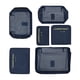 thumbnail image 1 of Organizadores de bolsas de almacenamiento plegables de 6 uds, bolsa de almacenamiento de viaje impermeable para ropa Oxford (punto azul marino), 1 of 8