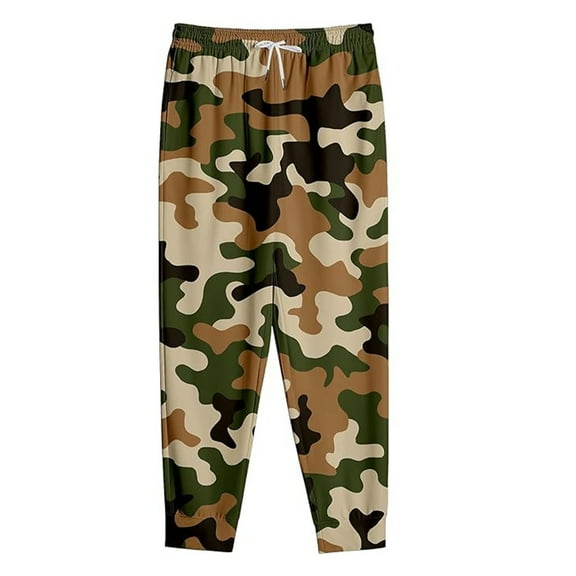Yuanlong Men Pants Drawstring Elastic Waist Abstract Printed Ankle Trousers With Pockets Daily Outing Hiking Men's Jogger Sweatpants