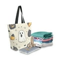 thumbnail image 2 of FORMRS Womens Canvas Tote Bag with Zipper Inner Pocket Shoulder Handbag, Halloween Black Pumpkins, 2 of 7