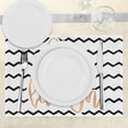 thumbnail image 3 of Ambesonne Live Laugh Love Place Mats Set of 4, Chevron Art, Standard Size, Black White and Peach, 3 of 6