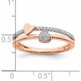 thumbnail image 3 of 14K Rose Gold Polished Hearts Diamond Ring (Size 7) Made In India -Jewelry By Sweet Pea, 3 of 6