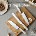 thumbnail image 3 of CAROTE 14PCS Knife Set with Wooden Block Stainless Steel Knives with Ergonomic Handle, Forged, White, 3 of 8