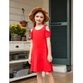 thumbnail image 6 of Arshiner Girls Casual Dress Short Sleeve Holiday Pockets Dresses Elegant, 6 of 8