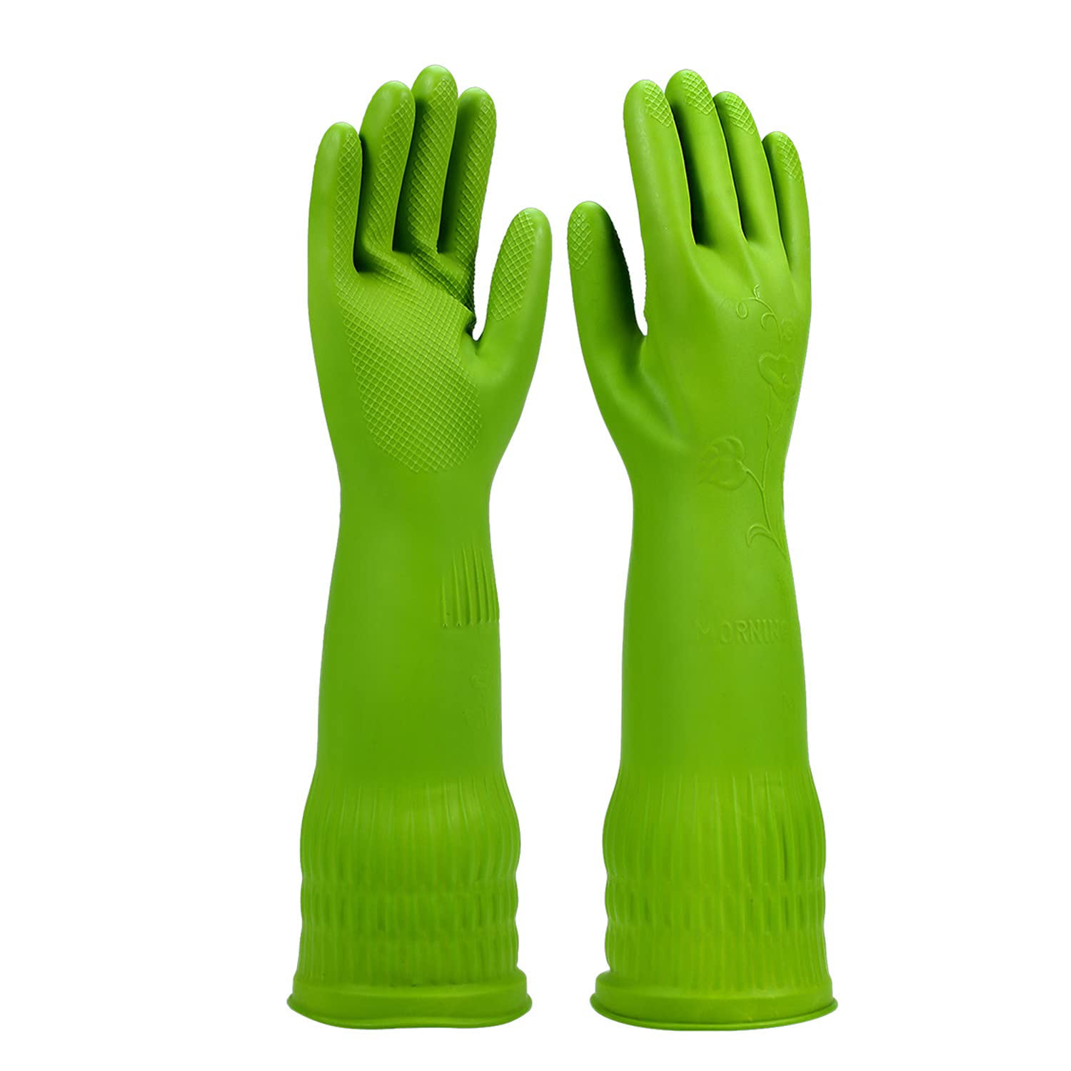 Washing Up Size Medium. Details about   2x  Pair Green Rubber Gloves Household Cleaning 