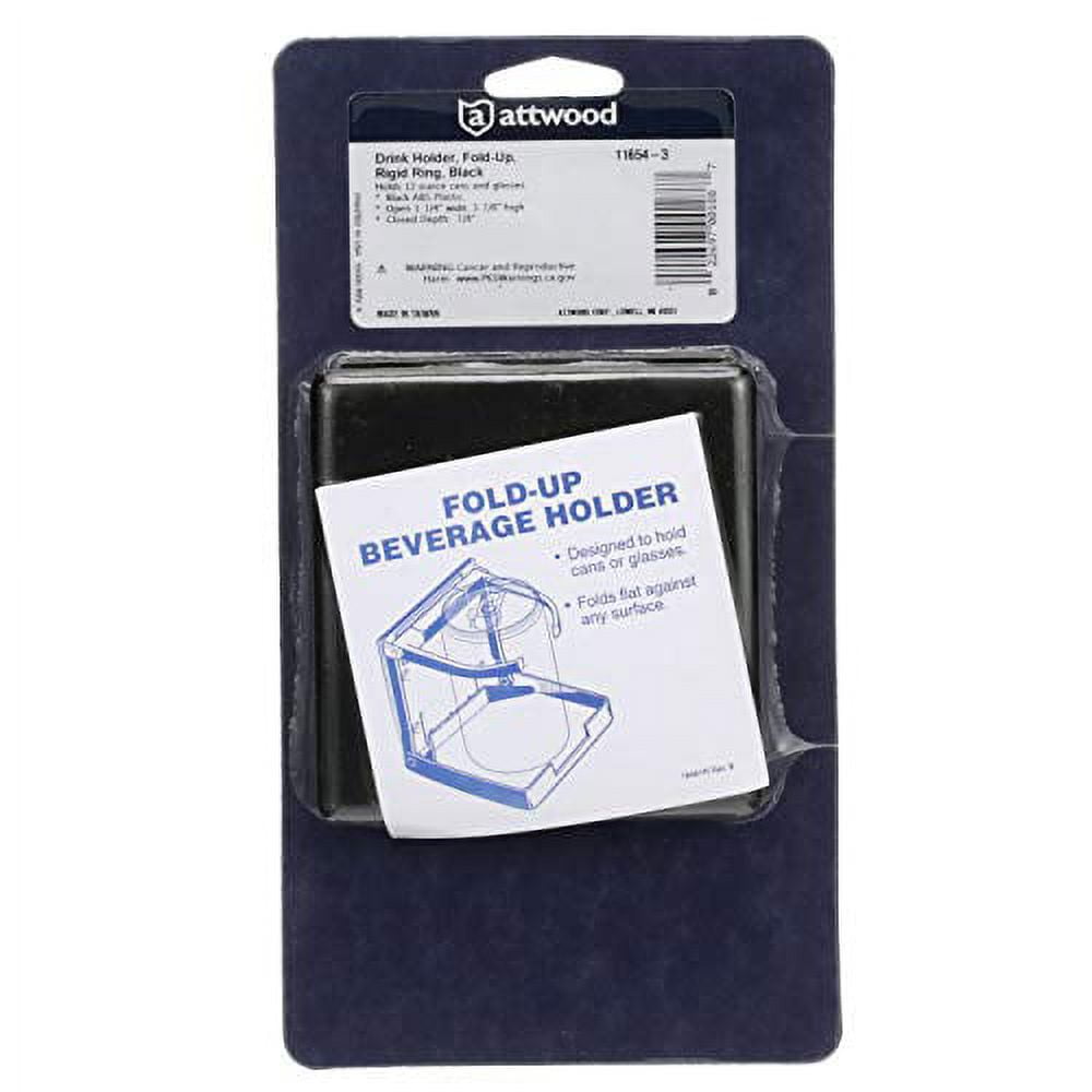 Attwood 11654-3 Black Drink Holders Fold Up