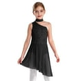 thumbnail image 2 of iixpin Kids Girls Lyrical Ballet Dance Outfit Asymmetrical Contemporary Dance Dress Floral Lace Dancewear Black 16, 2 of 6