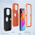thumbnail image 7 of Xhy for iPhone 16 Pro Case with Screen Protector Military Grade Heavy Duty 3 in 1 Shockproof Armor Rugged Durable Detachable iPhone 16 Pro 6.3 inch 2024 Phone - Black+Orange, 7 of 7