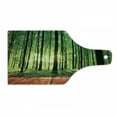 thumbnail image 1 of Forest Cutting Board, Trees Forest Picture from Indoor Sun Rays as Background Wooden Floor Art Print, Decorative Tempered Glass Cutting and Serving Board, Wine Bottle Shape, Green Brown, by Ambesonne, 1 of 1